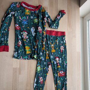 Little Sleepies Pajamas 2 Piece Long Sleeve Set - 4T Disney Christmas Party